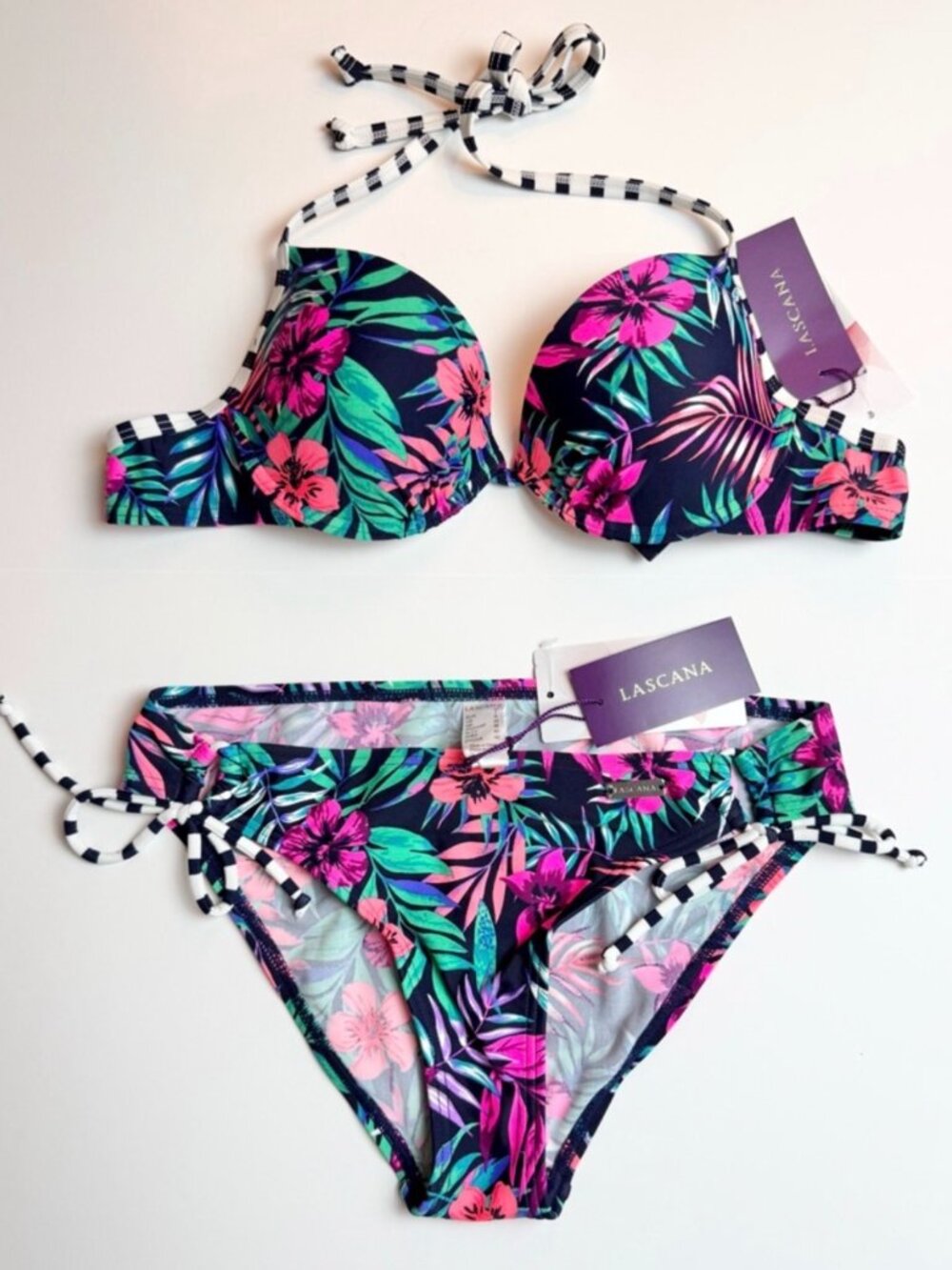 Lascana Multi Print Bikini SET Bottom Size 2, Top Size 34B - Picture 3 of 3